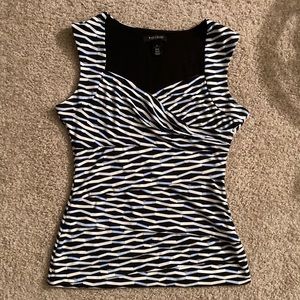 Black white blue WHBM tank top shirt blouse